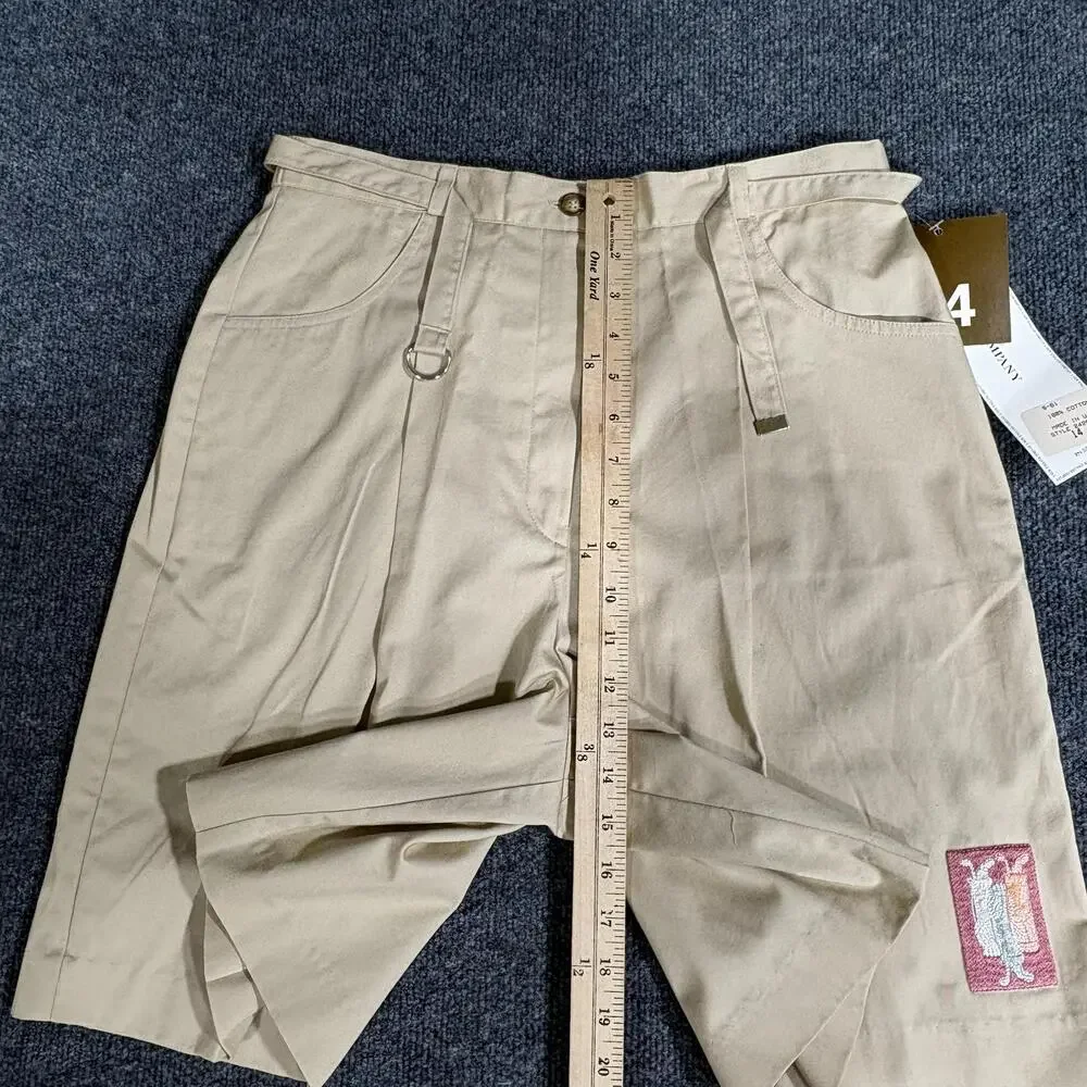 Smith & Company Shorts Womens 14 Beige Twill Pleated Bermuda Made USA Casual